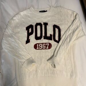 Polo Ralph Lauren white Cable Knit Sweater